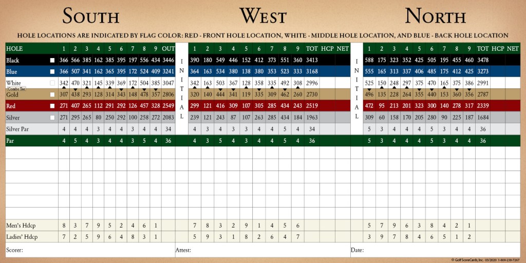 Score Card - Wildhorse Golf Club at Robson Ranch