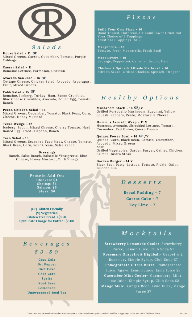 Wildhorse Grill Menu Update 